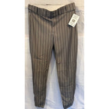 NEW ALL-STAR SPORTS Baseball Pants ADULT Size MEDIUM Gray w/Maroon Pinstripes