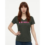 Under Armour I Hunt V Neck T Shirt Women's Size MD Green Short Sleeve Heat Gear Tee