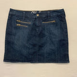 Old Navy Denim Mini Skirt Women's Size 8 Dark Wash Stretch Zipper Pockets
