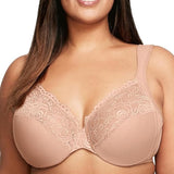 Glamorise 1240 Plus Size Women's Back Close Wonderwire Bra Cappuccino