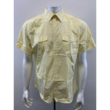 Banana Republic Cotton Men's Large Yellow Short Sleeve Dual Pocket Casual Shirt