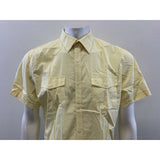 Banana Republic Cotton Men's Large Yellow Short Sleeve Dual Pocket Casual Shirt