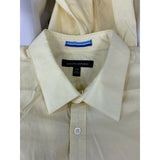 Banana Republic Cotton Men's Large Yellow Short Sleeve Dual Pocket Casual Shirt