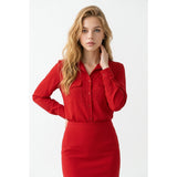 Calvin Klein Jeans Women's Long sleeve button front blouse shirt Large NWT