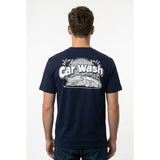 Miami Car Wash Graphic Shirt Men's Medium Blue Polyester Short Sleeve Tee