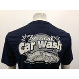 Miami Car Wash Graphic Shirt Men's Medium Blue Polyester Short Sleeve Tee