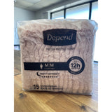 Depend Fresh Protection Women's Medium Incontinence & Postpartum Bladder Leak Underwear 15 Pack