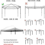 10x10 Replacement Pop Up Canopy Top Waterproof Nylon Black NEW