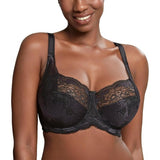 PANACHE 7255 Clara Lace Full Cup balconette Bra Black Charcoal