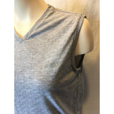 Asics Tee Women's V Neck Sleeve Gray Fitness T Shirt Size Medium