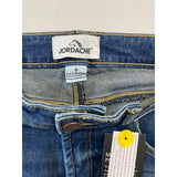 Jordache Cropped Boot Cut High Rise Blue Jeans Women's Size 12 Raw Hem Distresse