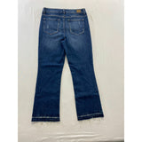 Jordache Cropped Boot Cut High Rise Blue Jeans Women's Size 12 Raw Hem Distresse