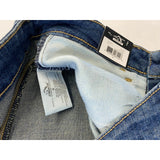 Jordache Cropped Boot Cut High Rise Blue Jeans Women's Size 12 Raw Hem Distresse