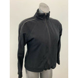 Roots Fleece Jacket Women's Large Black Long Sleeve Mock Full Zip Up