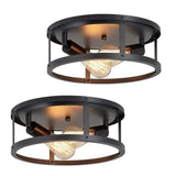 SKEJAO 13 inch Black Flush Mount Ceiling Light Fixture,2-Light NEW