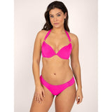 Smart & Sexy SA1005 Swim Secret Push-up Halter Bikini Top 34B Fuchia Sizzle NWT