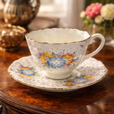 Paragon Fine Bone China England Vintage 1935 Scalloped Edges Purple Floral