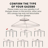 Gazebo Replacement Top Cover 10X10 FT Double Tier Polyester Waterproof Two Tone NEW