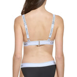 Calvin Klein Womens Silky Rib Fabric Triangle Bra Top Black Size Large NWT