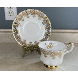 Royal Albert Gold Laced 50th Anniversary Tea Cup And Saucer Set