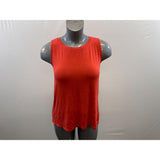 Old Navy Women's Sleeveless Top Size Small Orange Back Slit Round Neck Rayon Blend