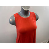 Old Navy Women's Sleeveless Top Size Small Orange Back Slit Round Neck Rayon Blend