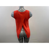 Old Navy Women's Sleeveless Top Size Small Orange Back Slit Round Neck Rayon Blend