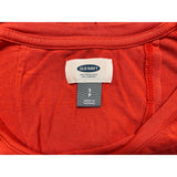 Old Navy Women's Sleeveless Top Size Small Orange Back Slit Round Neck Rayon Blend
