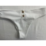 Zaful Women's White Bathing Suit Bottoms Size 4 (small) Polyester Blend