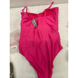 RELLECIGA WOMEN'S XL MOLDED CUP SWIMSUIT PINK Ruched Sides Neon Rose NWT