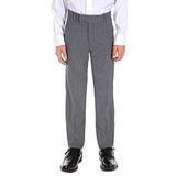 Calvin Klein Bi-stretch Flat Front Dress Pant Boys 14 Oxford Gray Heather