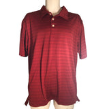 Adidas Climalite Golf Shirt Men's Large Red Black stripes Polyester