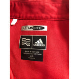 Adidas Climalite Golf Shirt Men's Large Red Black stripes Polyester