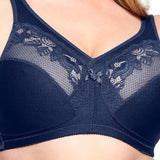 Glamorise #1003 MagicLift Wirefree Blue Minimizer Support Bra NWOT