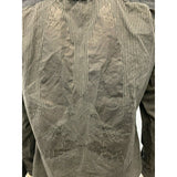 Guess Jeans Men's Medium Logan Black Gray Striped Button Up Casual Back Graphic