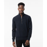 Guess Los Angeles Men's Dark Navy Blue Long Sleeve Sweatshirt 1/4 Zipper Front Size Medium Cotton