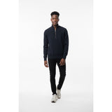 Guess Los Angeles Men's Dark Navy Blue Long Sleeve Sweatshirt 1/4 Zipper Front Size Medium Cotton