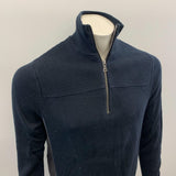 Guess Los Angeles Men's Dark Navy Blue Long Sleeve Sweatshirt 1/4 Zipper Front Size Medium Cotton