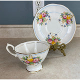 Royal Albert England Bone China Basket Full Of Flowers Tea Cup And Saucer Set