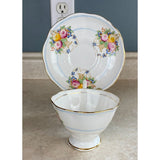Royal Albert England Bone China Basket Full Of Flowers Tea Cup And Saucer Set