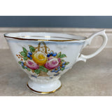 Royal Albert England Bone China Basket Full Of Flowers Tea Cup And Saucer Set