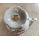 Royal Albert England Bone China Basket Full Of Flowers Tea Cup And Saucer Set