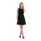 Ann Klein Women's Black Dress Straight Fitted Long Length Back Zip Size 8 Viscose material