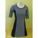 xhilaration Black White Fitted Polyester Blend Women's Pattern Dress Size Small