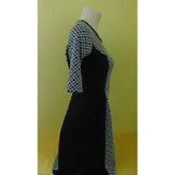 xhilaration Black White Fitted Polyester Blend Women's Pattern Dress Size Small