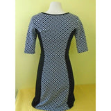 xhilaration Black White Fitted Polyester Blend Women's Pattern Dress Size Small