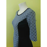 xhilaration Black White Fitted Polyester Blend Women's Pattern Dress Size Small