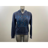 Aeropostale Women's Hoodie Large Blue Beaded Spell Out Long Sleeve Sweatshirt