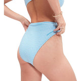 Speedo Women's Gingham Convertible Cut-out Swimsuit Small Tranquil Blue NWT