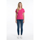 Diadora Women's Athletic Short Sleeve V-Neck Pink Top Size Medium